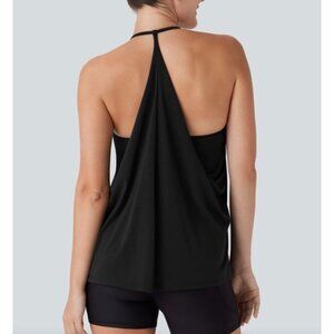 Halara SoftlyZero Airy Halter Draped Cool Touch Yoga Sports Top Sz Large Womens